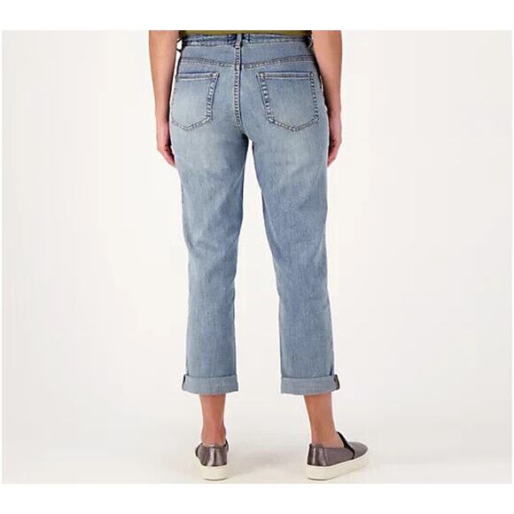 LOGO BY LORI GOLDSTEIN NEW $74 Boyfriend Jean Vintage Wash Size 24WP - Picture 2 of 3